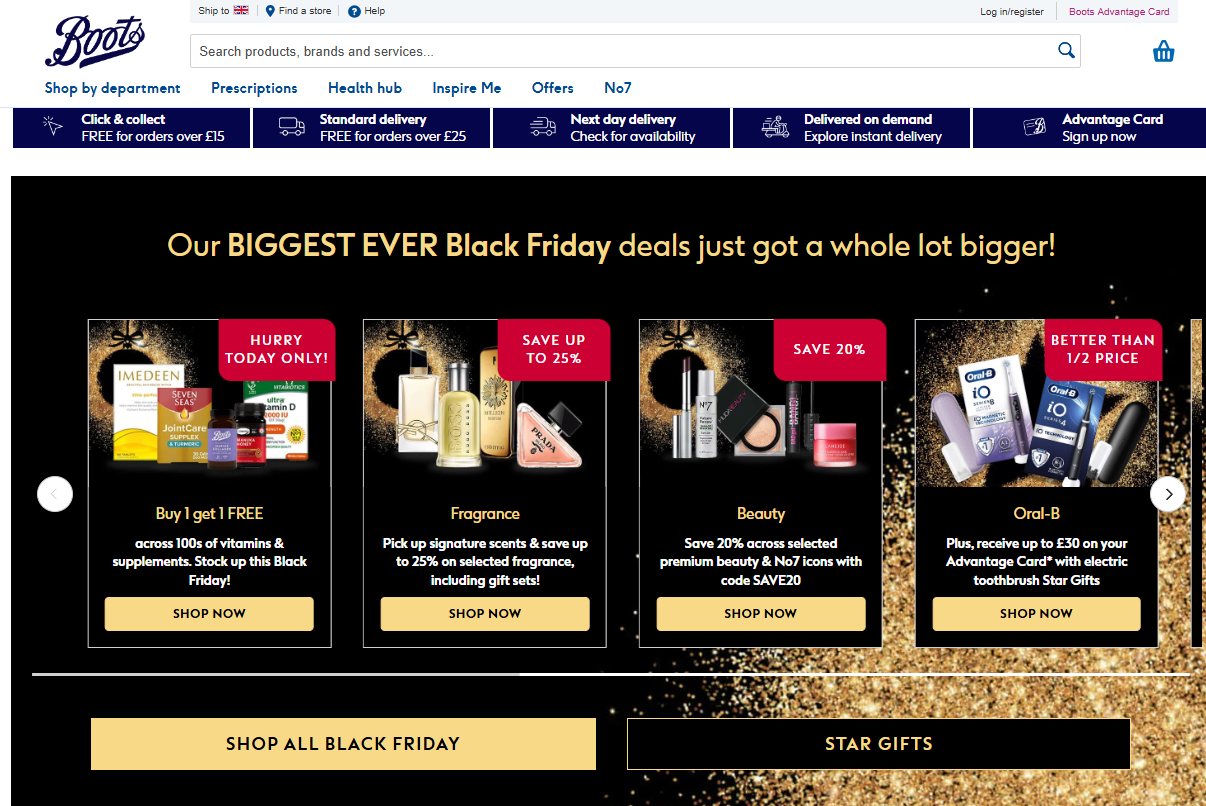 Boots UK Black Friday優惠2024